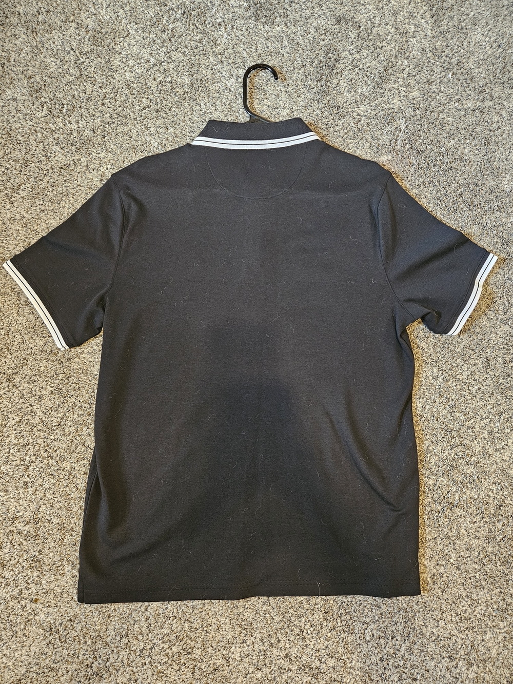 Michael Kors Black Polo with White Striped Collar - Picture 3 of 3